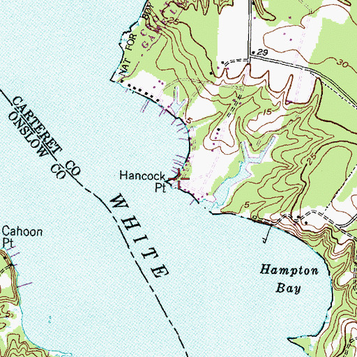 Topographic Map of Hancock Point, NC
