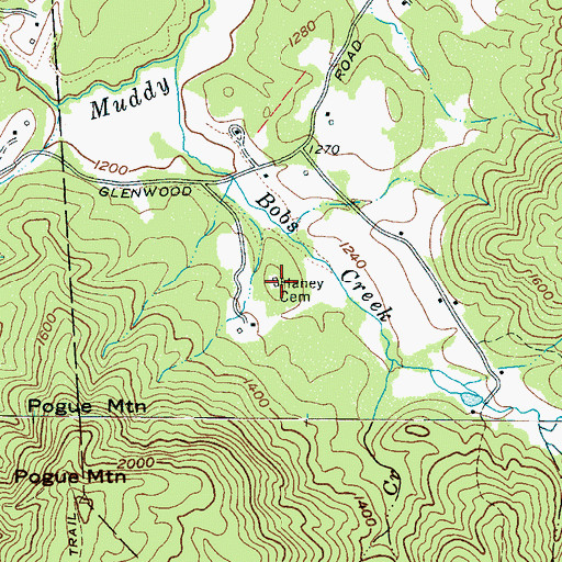 Topographic Map of Haney Cemetery, NC
