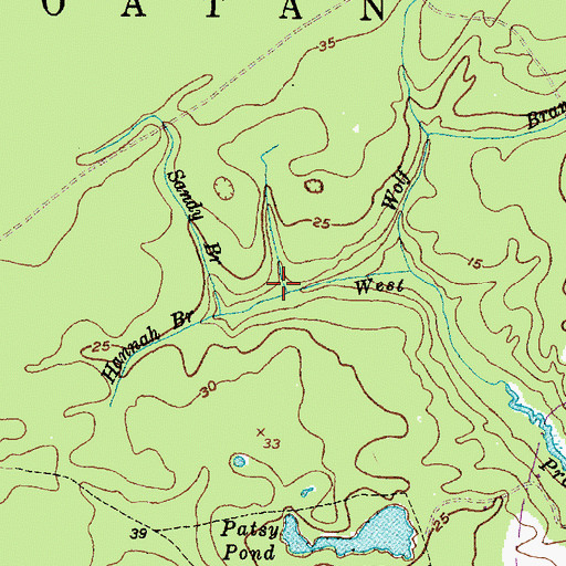 Topographic Map of Hannah Branch, NC