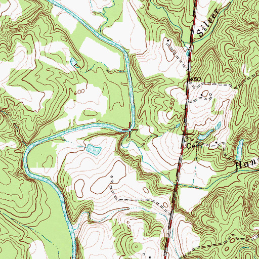Topographic Map of Hannahs Creek, NC