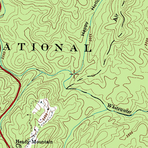 Topographic Map of Happy Hollow, NC