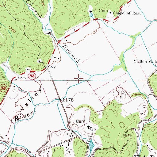 Topographic Map of Happy Valley, NC