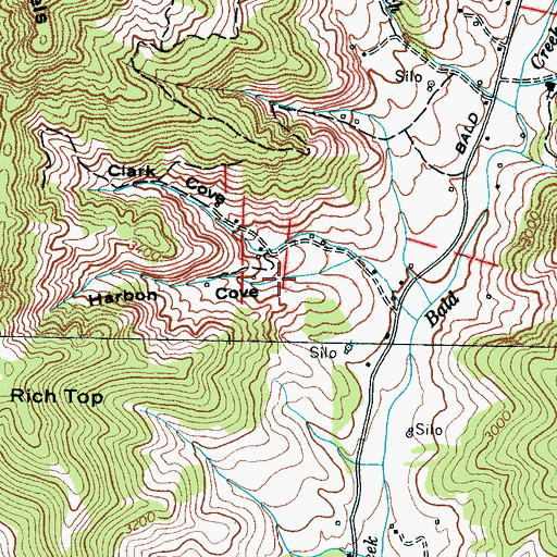 Topographic Map of Harbon Cove, NC