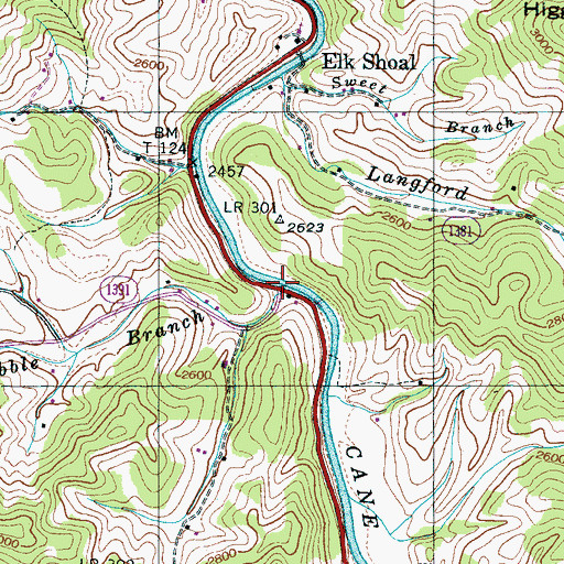 Topographic Map of Hardscrabble Branch, NC