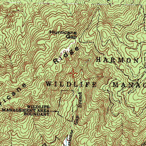 Topographic Map of Harmon Den Wildlife Management Area, NC