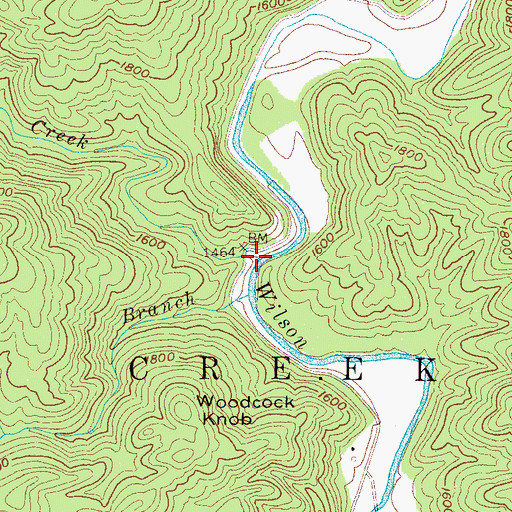 Topographic Map of Harper Creek, NC