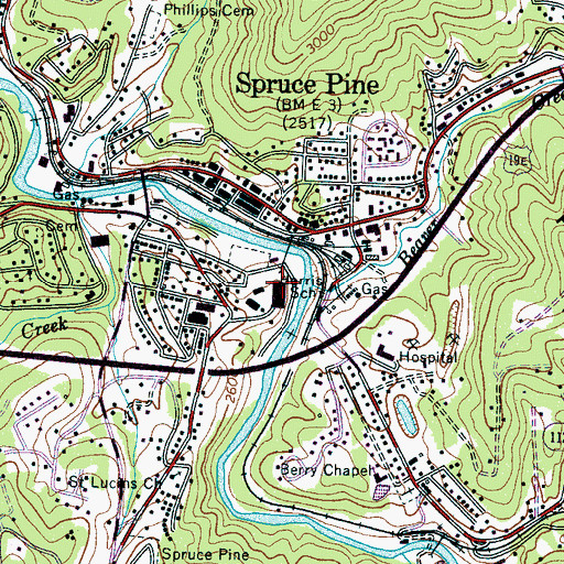 Topographic Map of Harris School, NC
