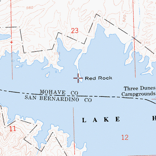 Topographic Map of Red Rock, AZ