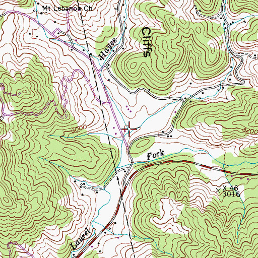 Topographic Map of Hayes Branch, NC