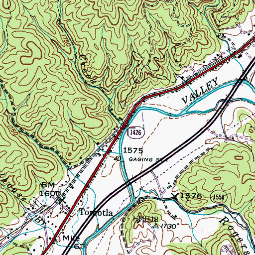 Topographic Map of Hayes Mill Creek, NC