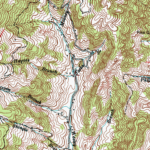 Topographic Map of Haynes Branch, NC