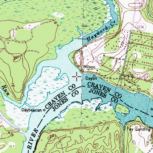 Topographic Map of Hayward Creek, NC