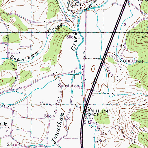 Topographic Map of Hemphill Creek, NC