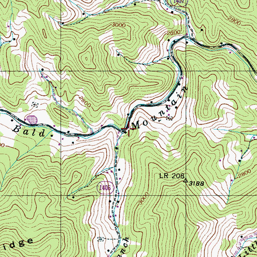 Topographic Map of Hensley Branch, NC