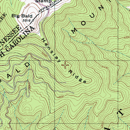 Topographic Map of Hensley Ridge, NC