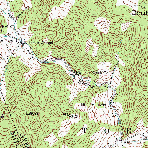 Topographic Map of Henson Creek Church, NC