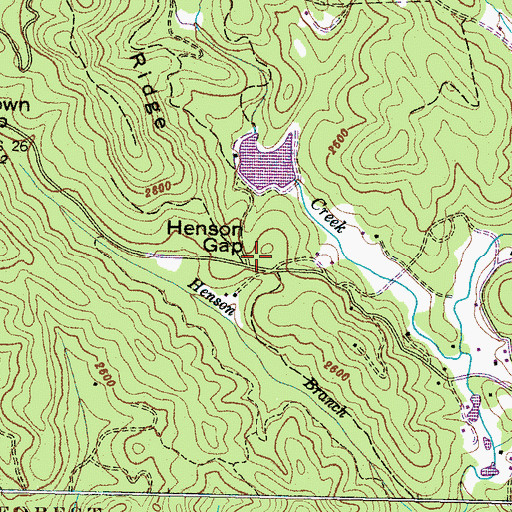 Topographic Map of Henson Gap, NC