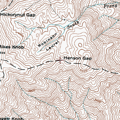 Topographic Map of Henson Gap, NC