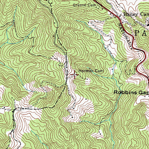 Topographic Map of Herman Cemetery, NC