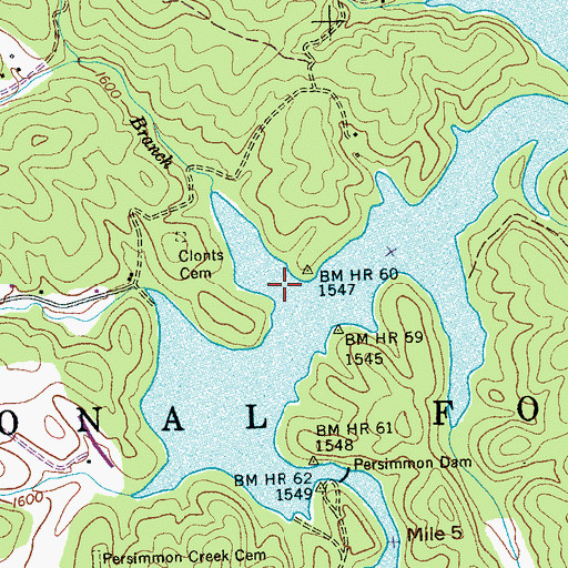 Topographic Map of Hibbert Branch, NC