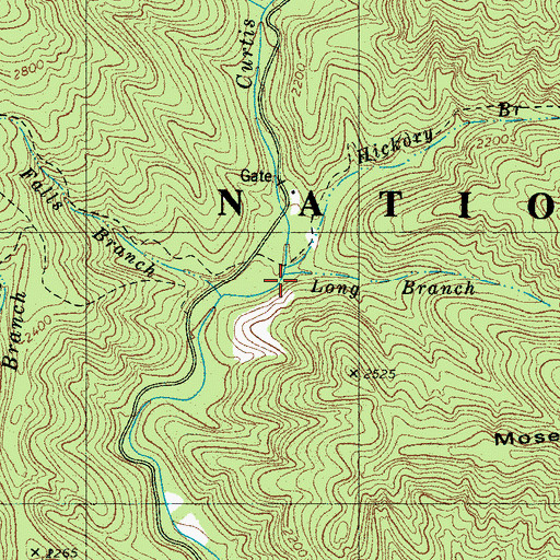 Topographic Map of Hickory Branch, NC