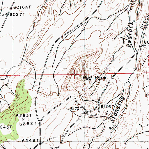 Topographic Map of Red Rock, AZ