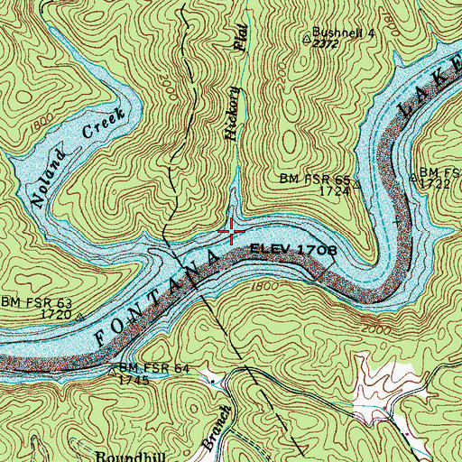 Topographic Map of Hickory Flat Branch, NC