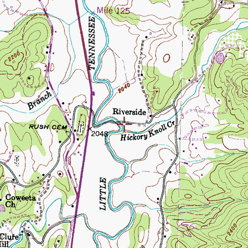 Topographic Map of Hickory Knoll Creek, NC