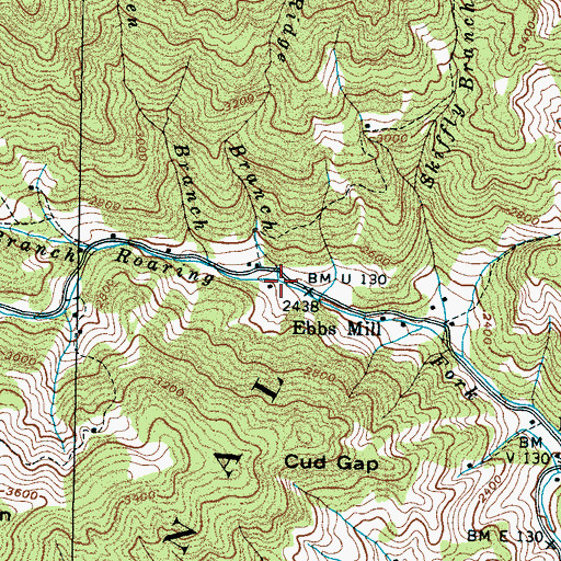 Topographic Map of Hickory Ridge Branch, NC
