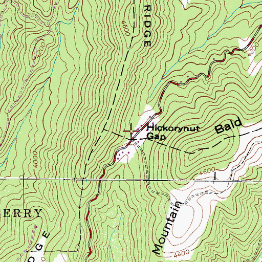 Topographic Map of Hickorynut Gap, NC