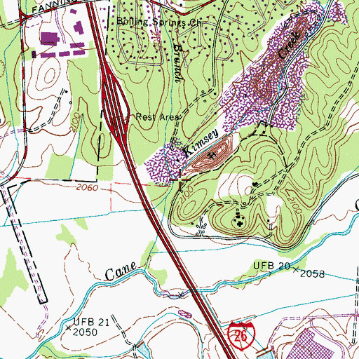 Topographic Map of Higgins Branch, NC