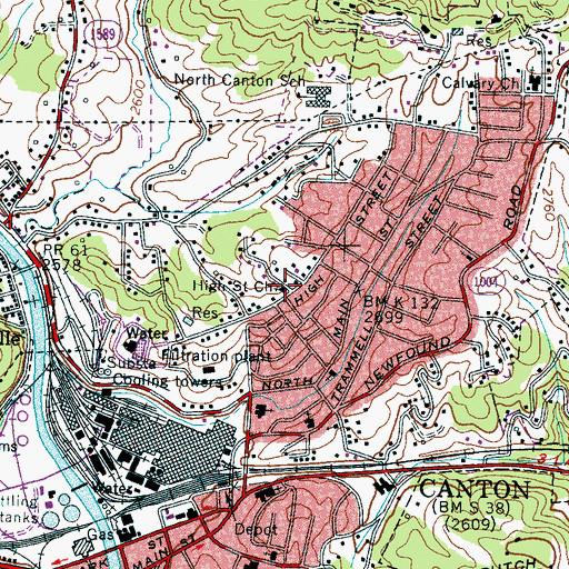 Topographic Map of High Street Church, NC