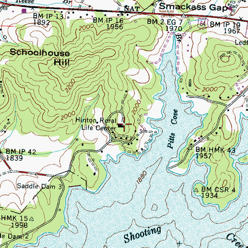 Topographic Map of Hinton Rural Life Center, NC