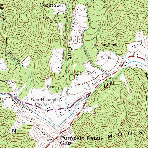 Topographic Map of Hobson Cemetery, NC