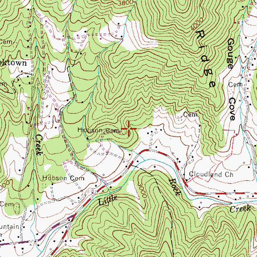 Topographic Map of Hobson Cemetery, NC