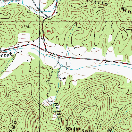 Topographic Map of Hodges Creek, NC