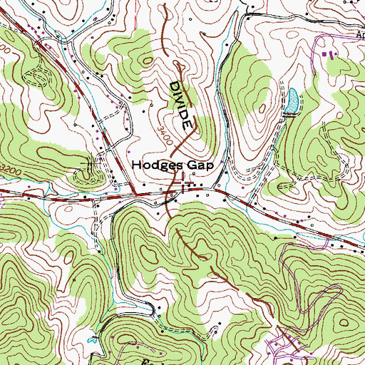 Topographic Map of Hodges Gap, NC