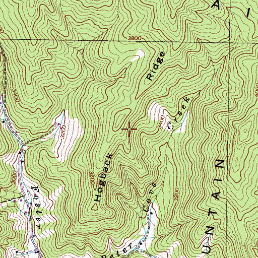 Topographic Map of Hogback Ridge, NC