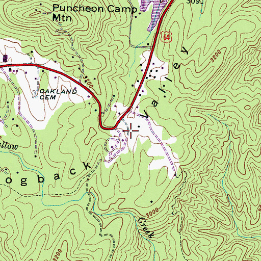 Topographic Map of Hogback, NC