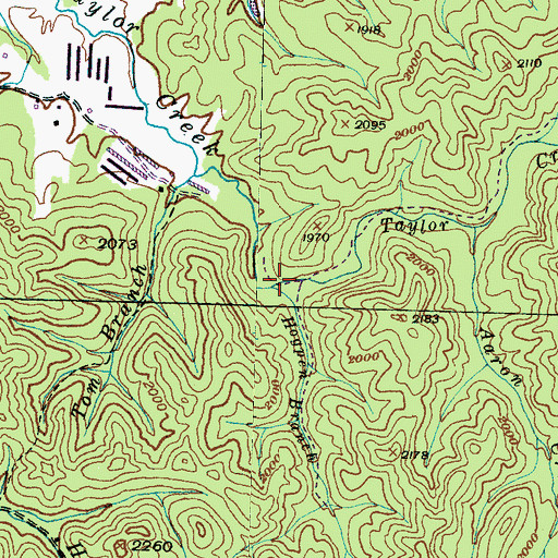Topographic Map of Hogpen Branch, NC