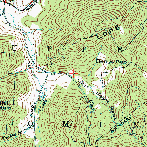 Topographic Map of Hogpen Branch, NC