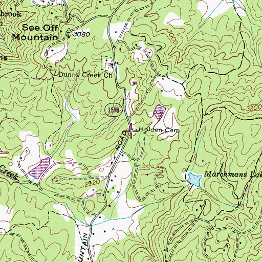 Topographic Map of Holden Cemetery, NC