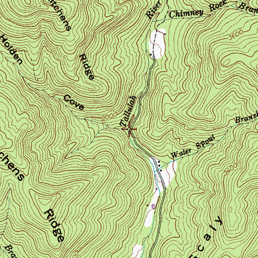 Topographic Map of Holden Cove, NC