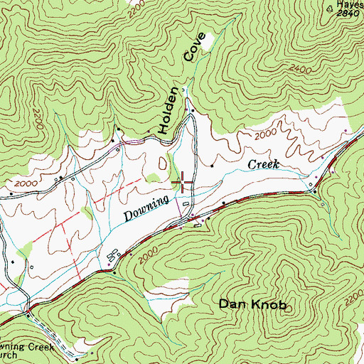 Topographic Map of Holden Cove, NC