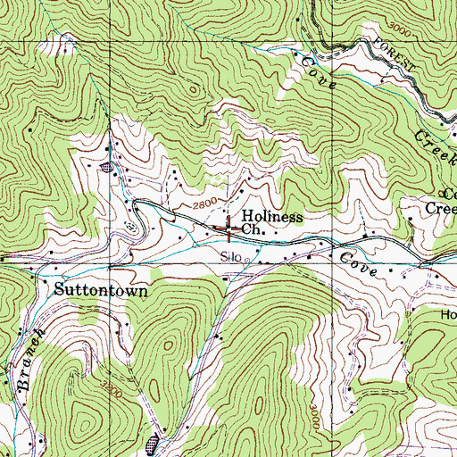 Topographic Map of Holiness Church, NC