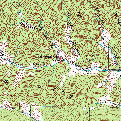 Topographic Map of Holiness Church, NC