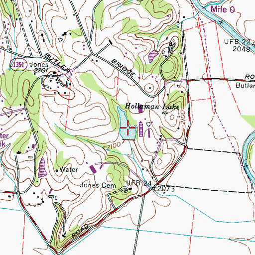 Topographic Map of Hollaman Lake, NC
