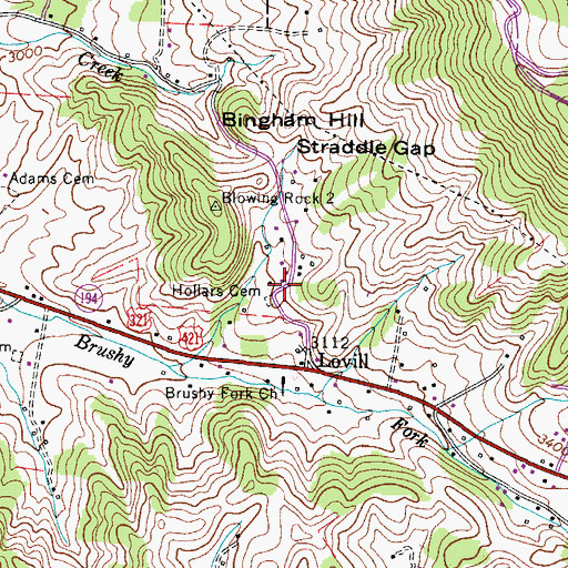 Topographic Map of Hollars Cemetery, NC