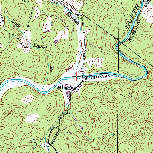 Topographic Map of Holley Branch, NC