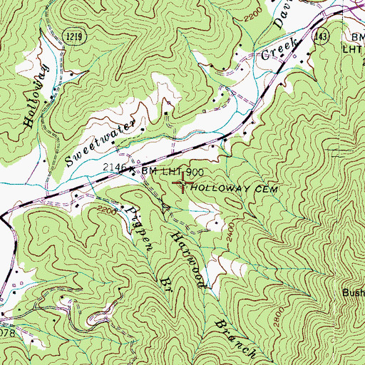 Topographic Map of Holloway Cemetery, NC